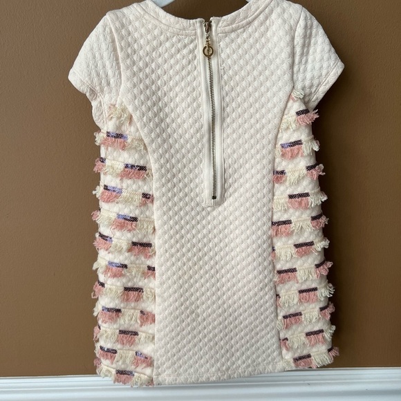 Baby Sara by Sara Sara Little Girls Dress Size 4T Cream Quilted Fringe Dress - Picture 3 of 5
